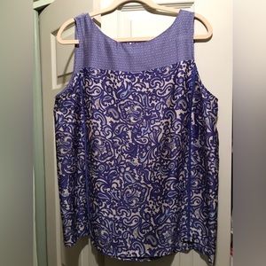 LOFT sleeveless paisley print blouse